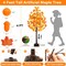 Maple Tree, 63 LED Prelit Fall Decor Maple Tree 7 Pumpkin Lights 7 Acorns Lights Plug in Indoor Outdoor Autumn Thanksgiving Harvest Fall Decorations